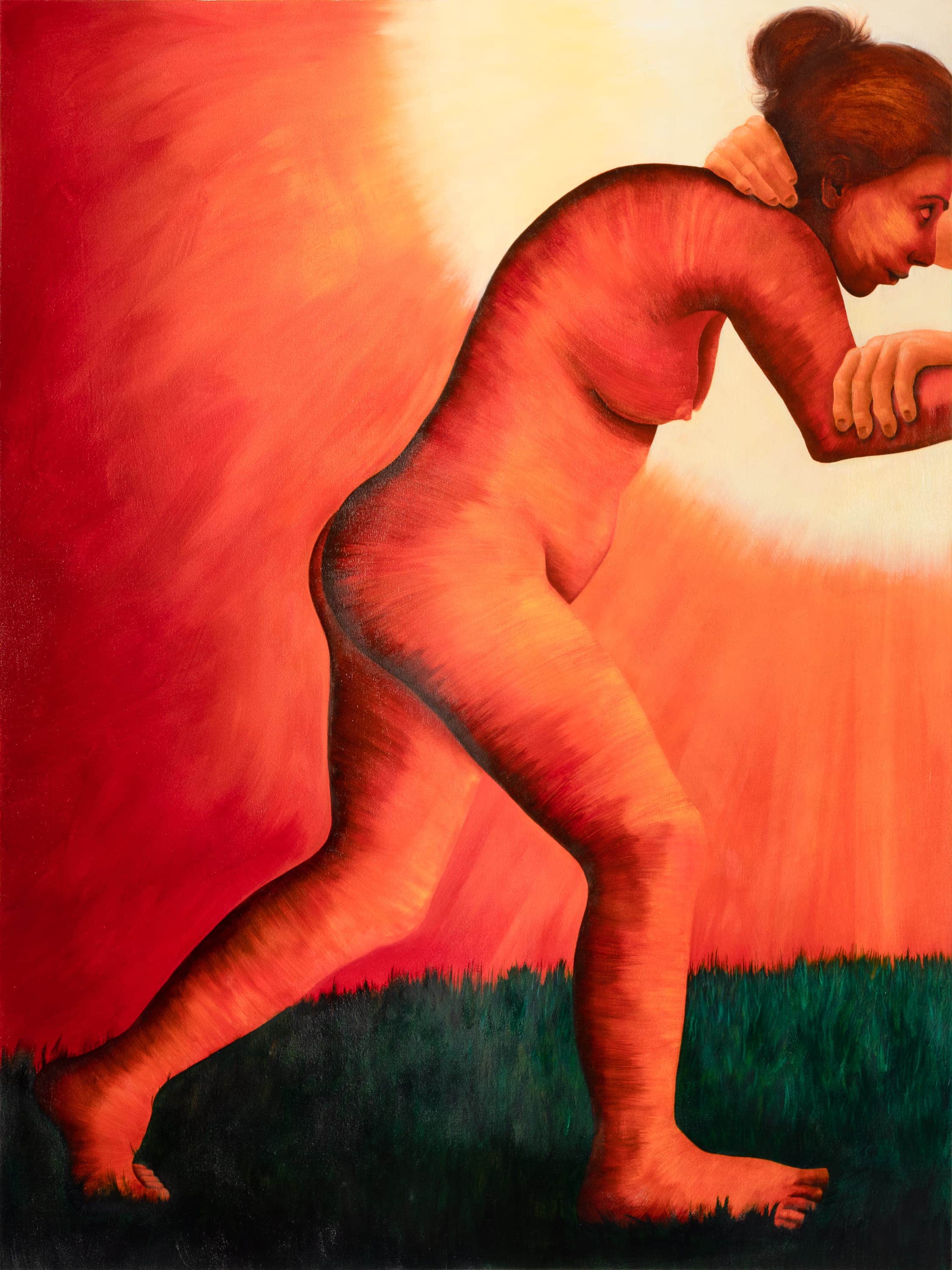 Les Lutteurs Oil Paintings Left side by ATELIER ATE