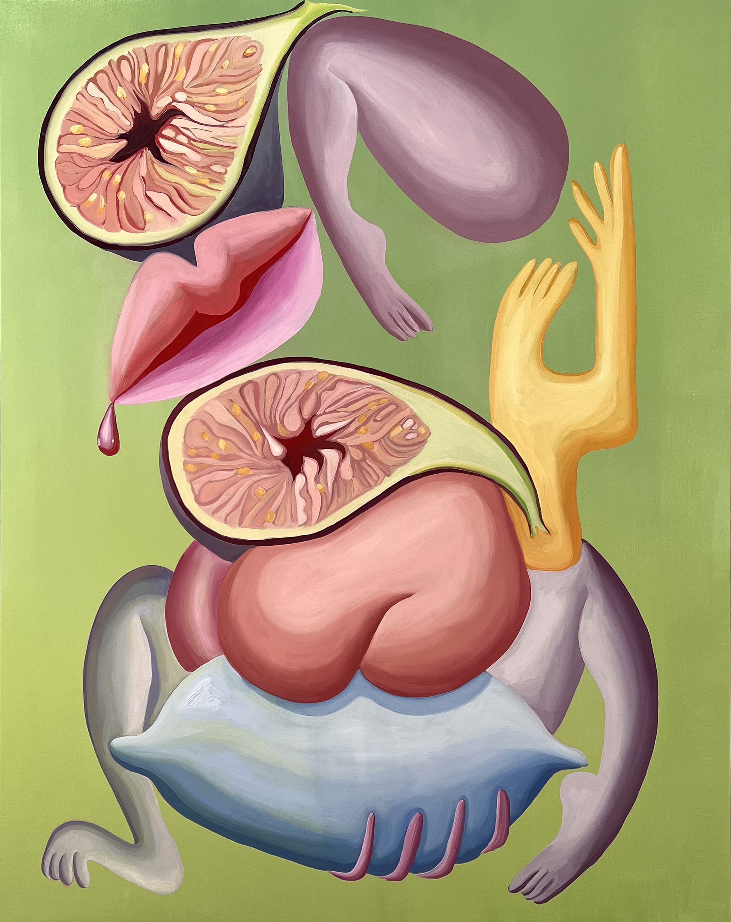 Grabbing Oil Painting by Julie Mauskop